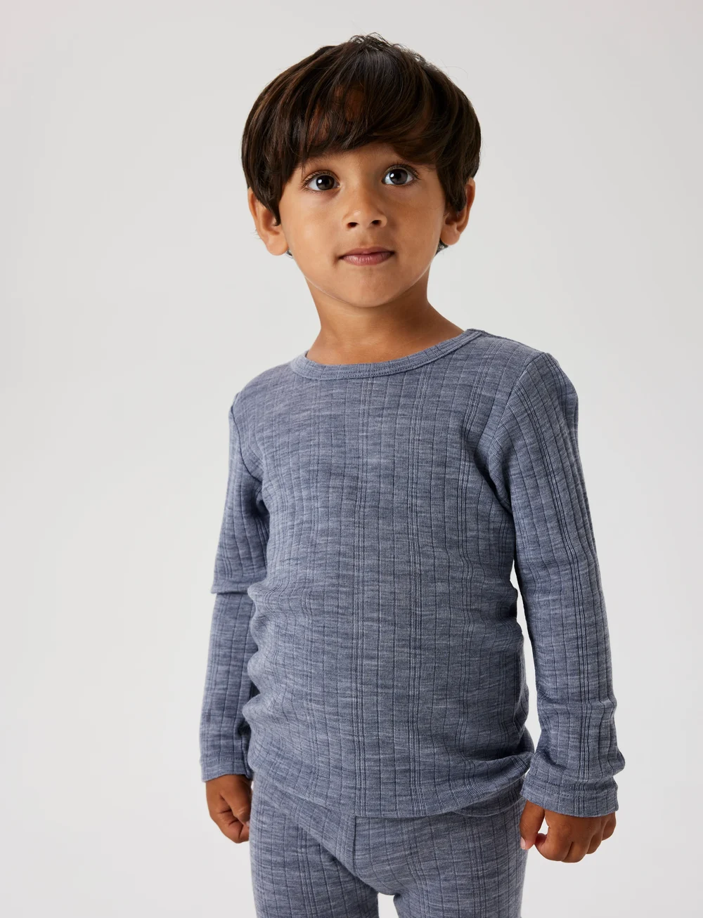 name it - NMMWANG WOOL NEEDLE LS TOP SOLID NOOS - langärmelig - folkstone gray - 0