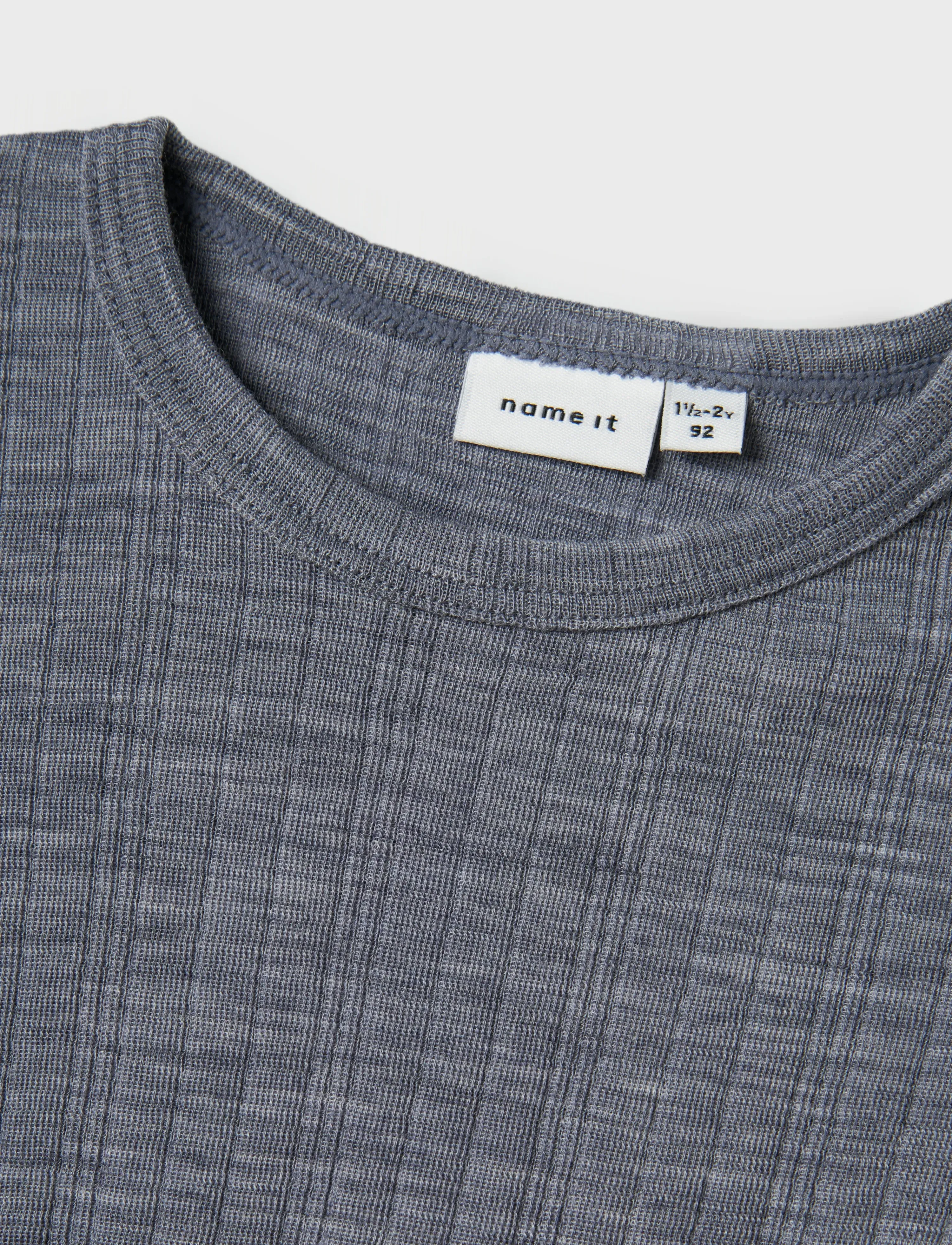 name it - NMMWANG WOOL NEEDLE LS TOP SOLID NOOS - långärmade t-shirts - folkstone gray - 3