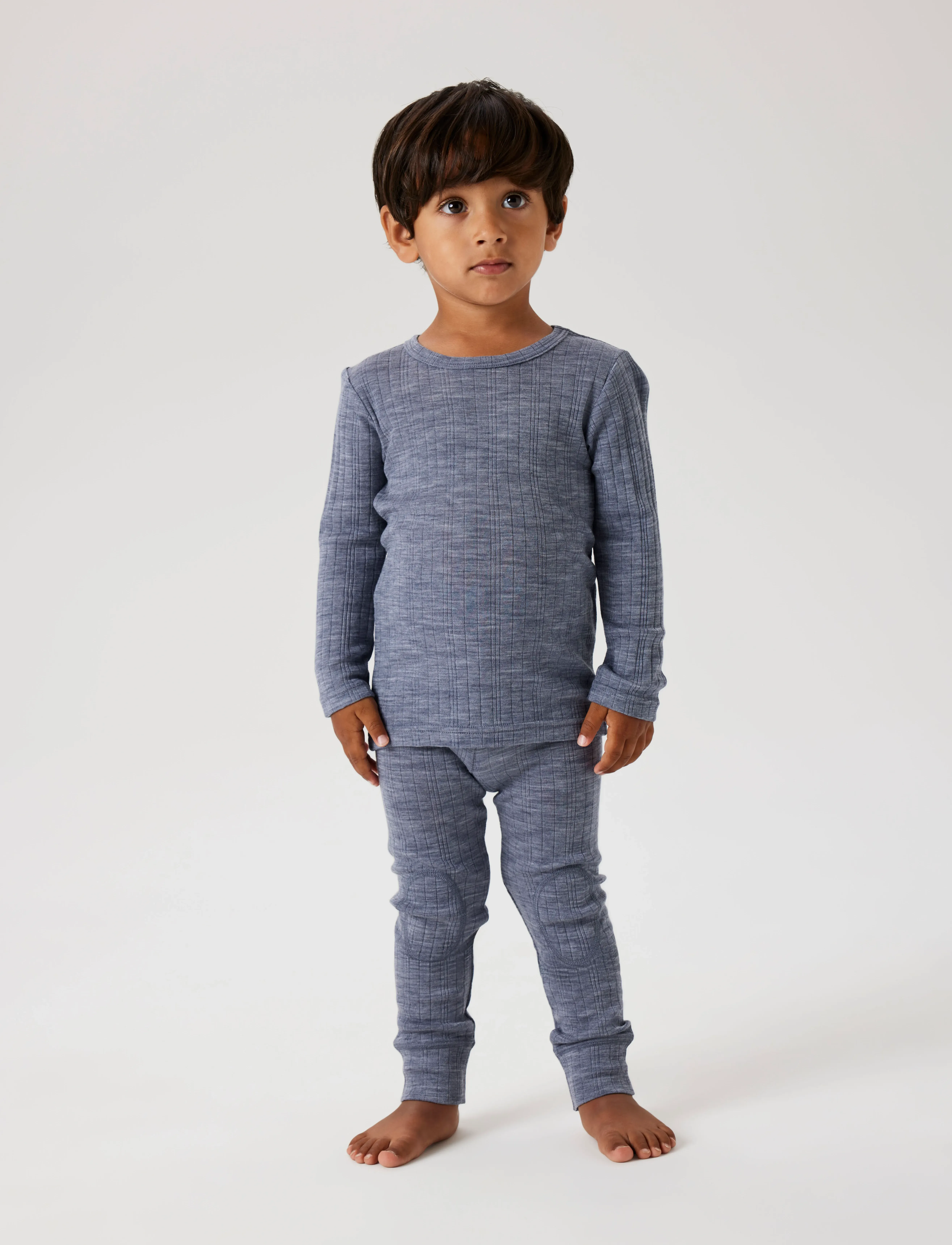 name it - NMMWANG WOOL NEEDLE LS TOP SOLID NOOS - långärmade t-shirts - folkstone gray - 4