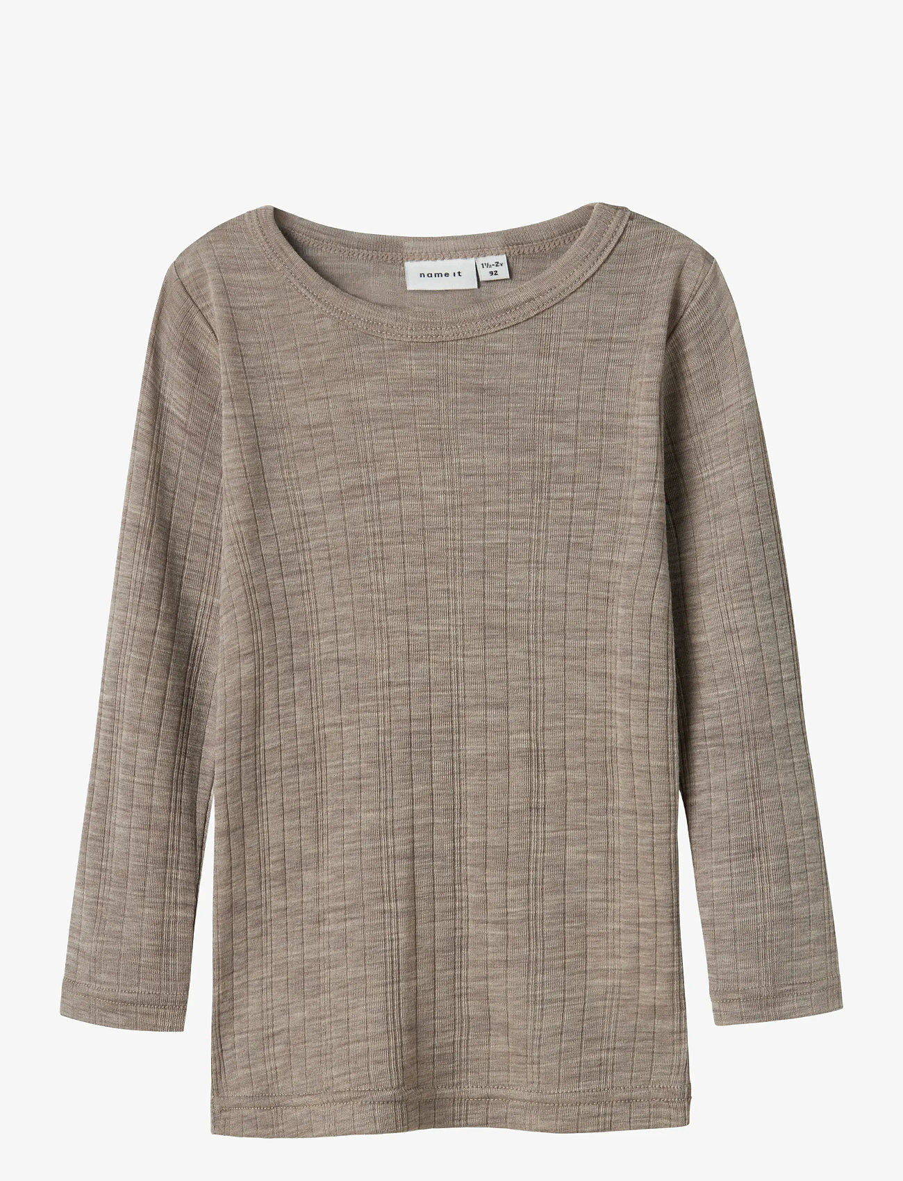 name it - NMMWANG WOOL NEEDLE LS TOP SOLID NOOS - pikkade varrukatega t-särgid - satellite - 0