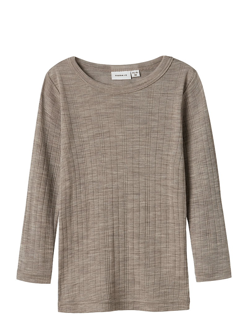 name it - NMMWANG WOOL NEEDLE LS TOP SOLID NOOS - pikkade varrukatega t-särgid - satellite - 0