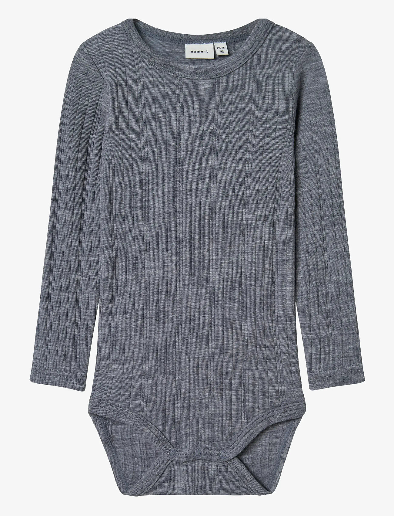 name it - NMMWANG WOOL NEEDLE LS BODY SOLID - aluskerrastot vauvoille - folkstone gray - 0