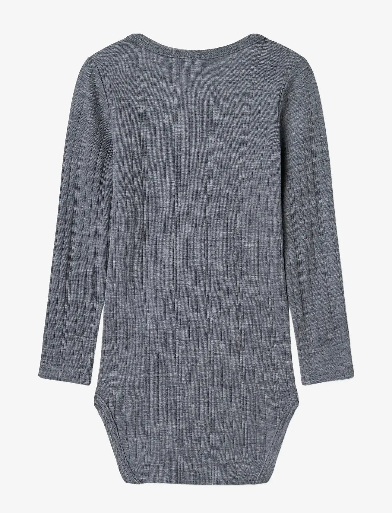 name it - NMMWANG WOOL NEEDLE LS BODY SOLID - aluskerrastot vauvoille - folkstone gray - 1