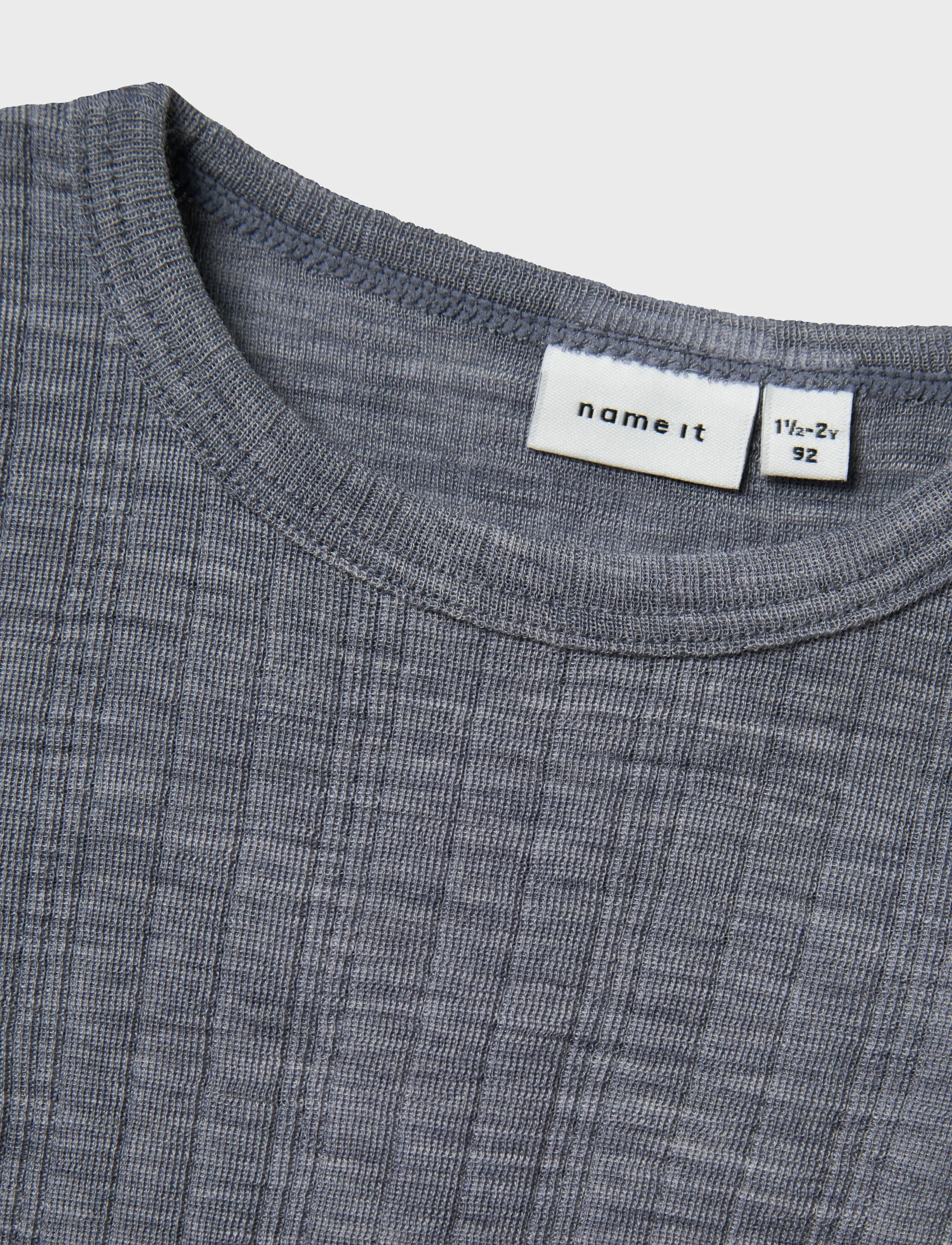 name it - NMMWANG WOOL NEEDLE LS BODY SOLID - laveste priser - folkstone gray - 2