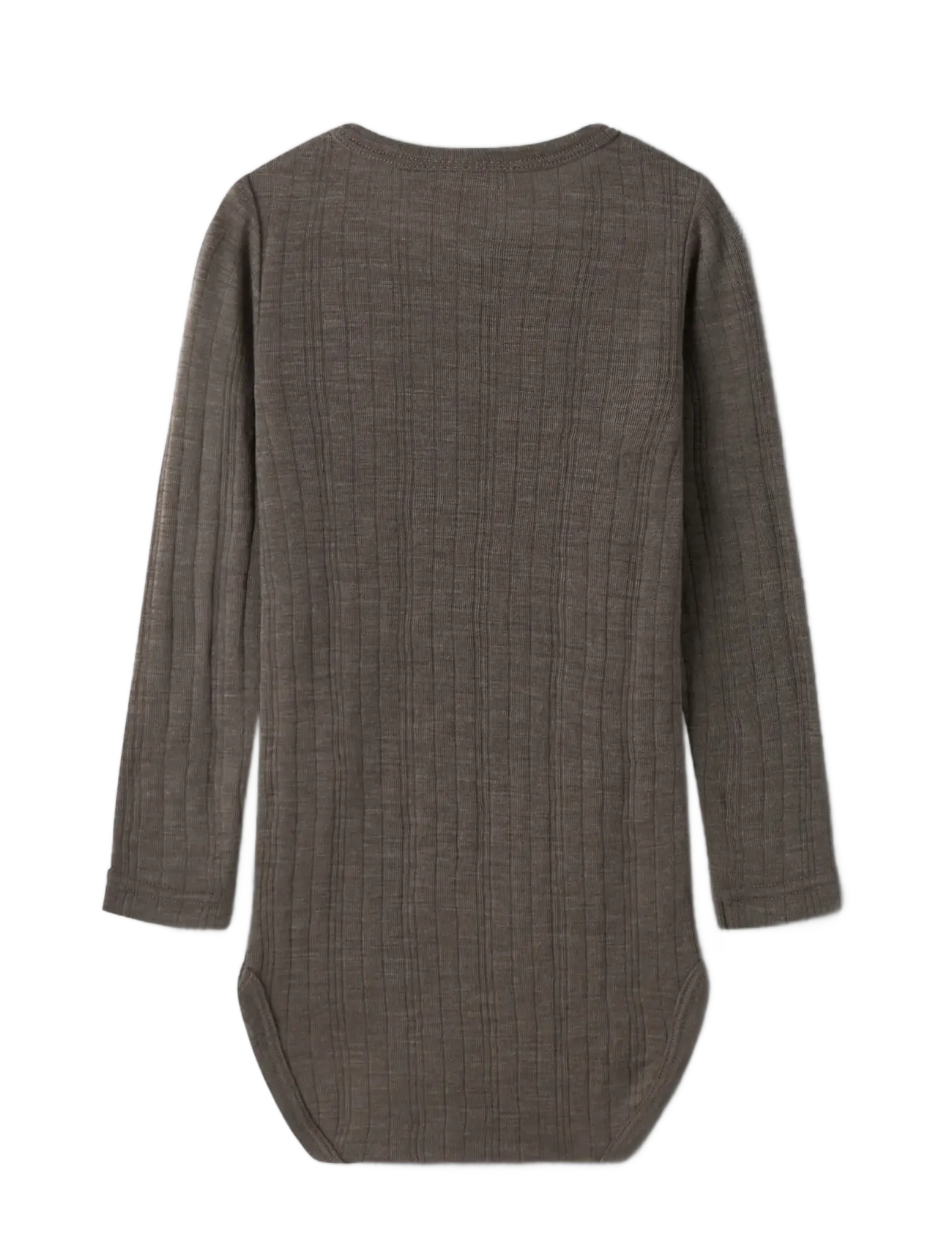 name it - NMMWANG WOOL NEEDLE LS BODY SOLID - base layer baby - morel - 1