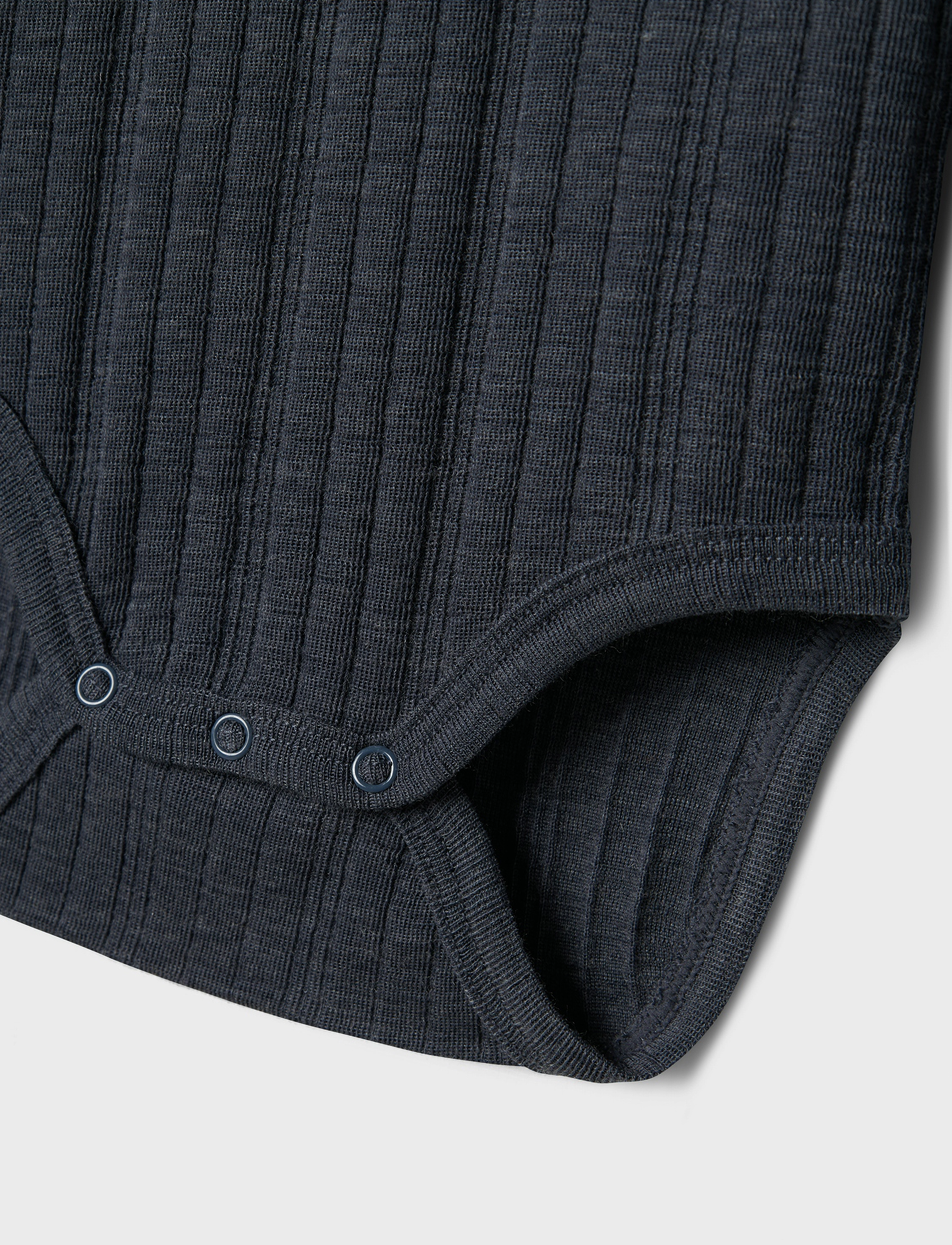 name it - NMMWANG WOOL NEEDLE LS BODY SOLID - langärmelige bodys - ombre blue - 3
