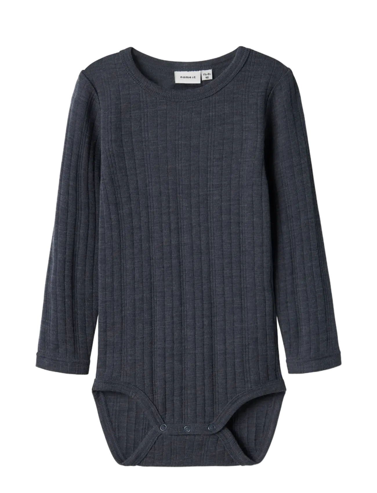 name it - NMMWANG WOOL NEEDLE LS BODY SOLID - langärmelige bodys - ombre blue - 2