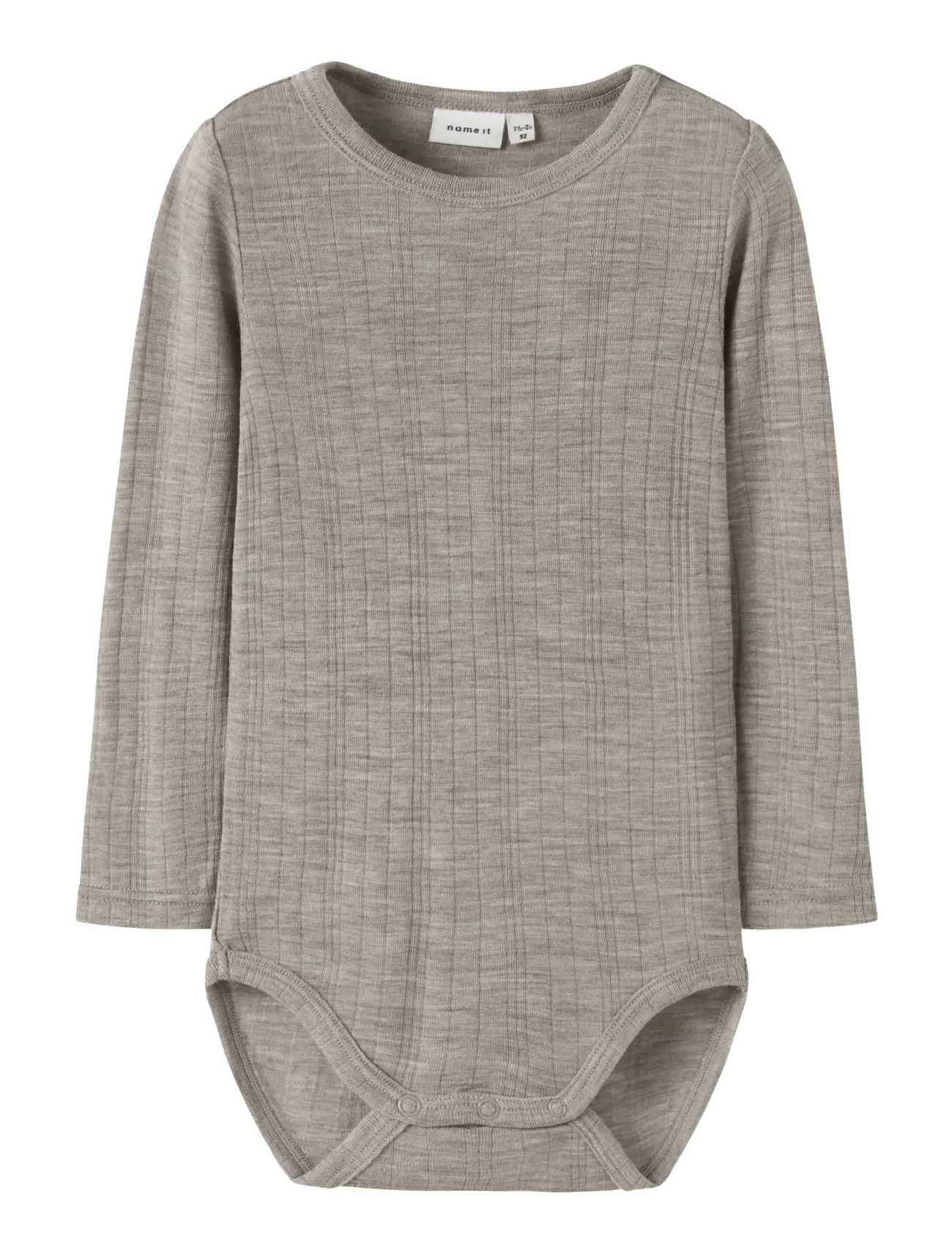 name it NMMWANG WOOL NEEDLE LS BODY SOLID - Uldundertøj baby - SATELLITE / grey