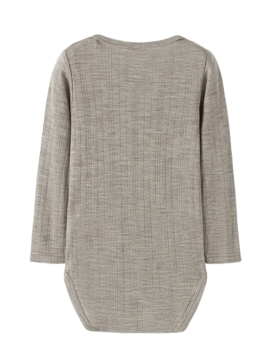 name it - NMMWANG WOOL NEEDLE LS BODY SOLID - base layer baby - satellite - 3
