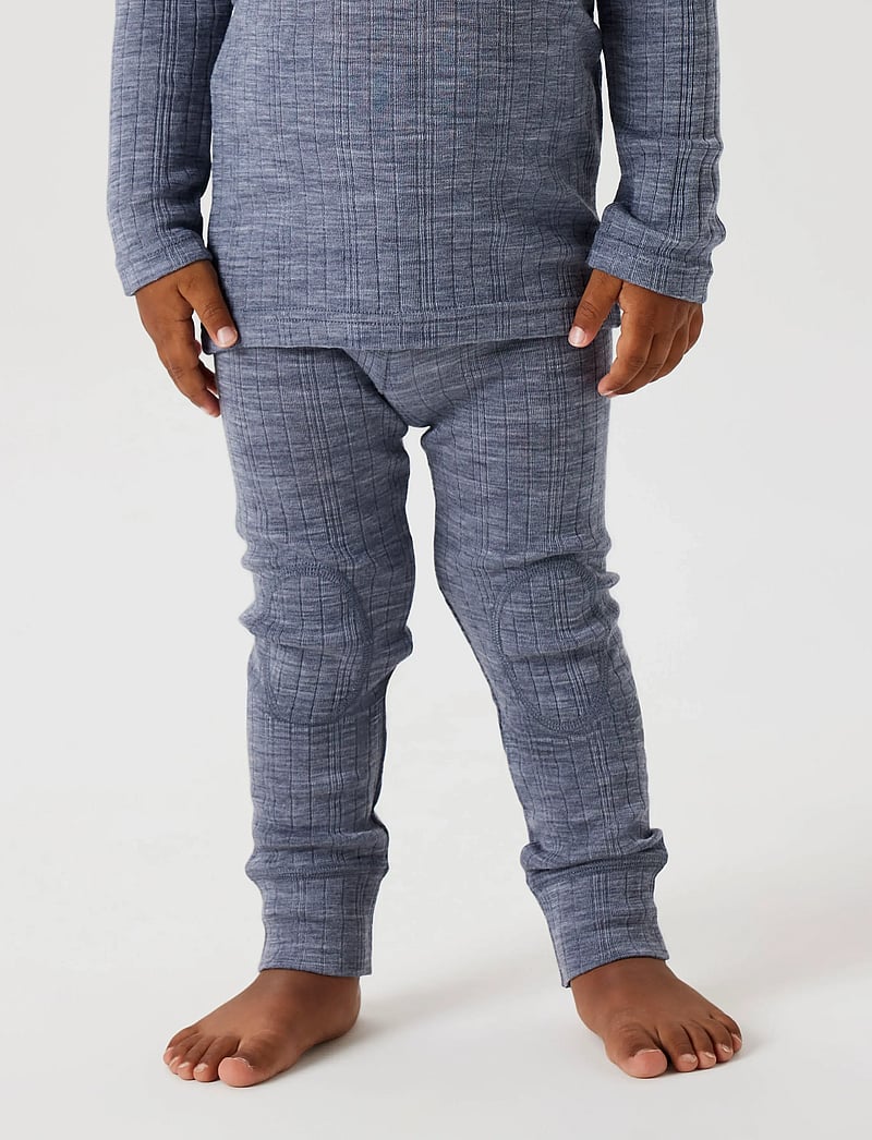 name it - NMMWANG WOOL NEEDLE LONGJOHN SOLID NOOS - folkstone gray - 0