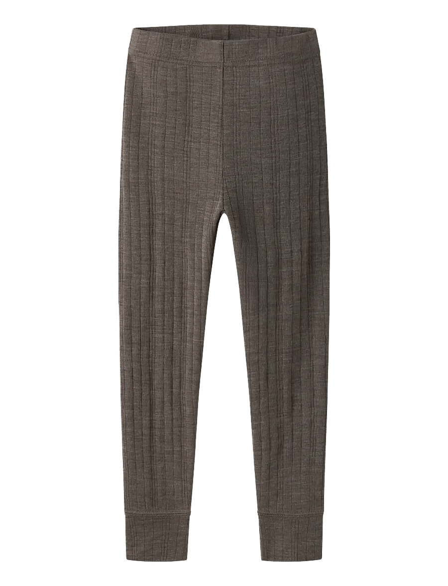 name it - NMMWANG WOOL NEEDLE LONGJOHN SOLID NOOS - morel - 0