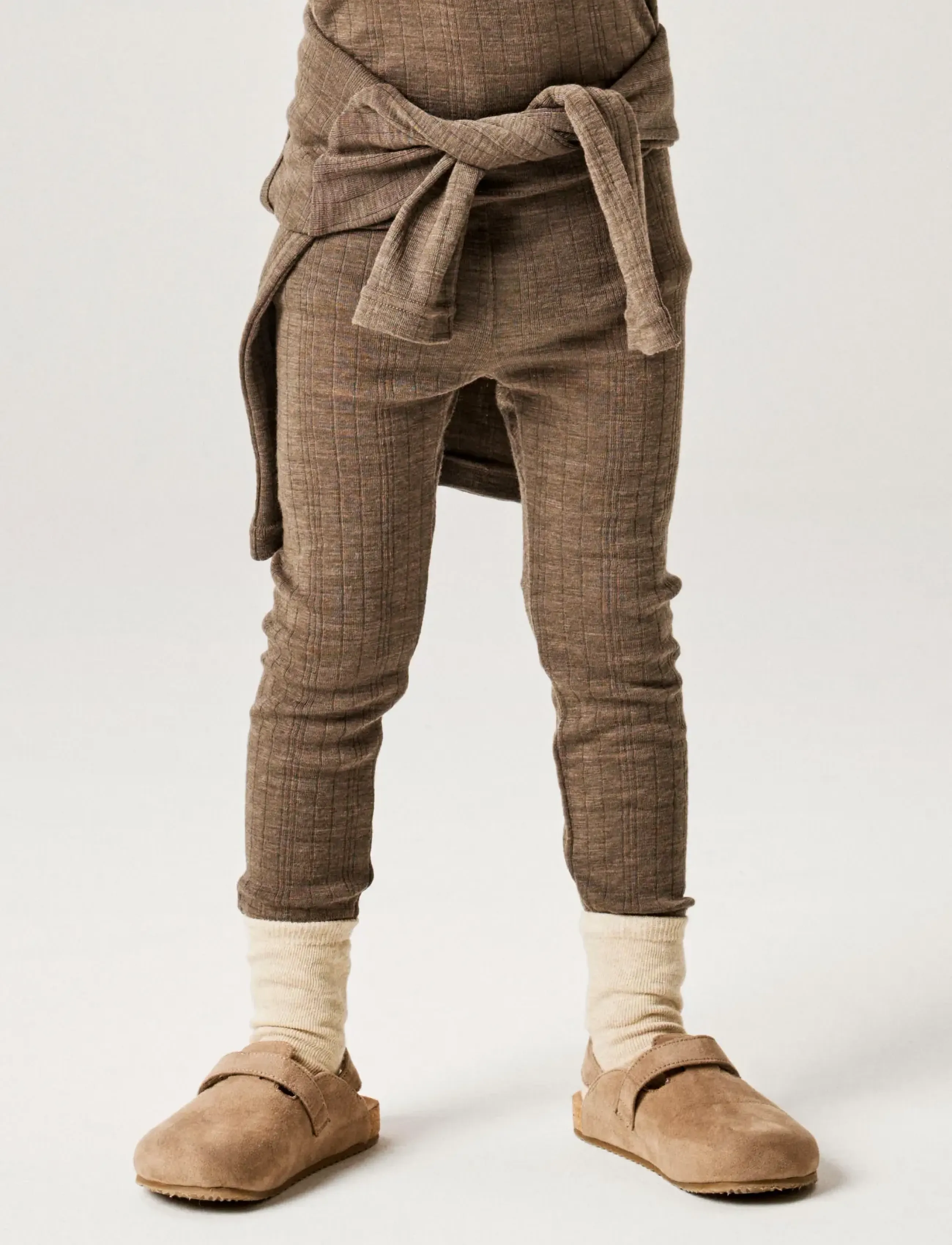 name it - NMMWANG WOOL NEEDLE LONGJOHN SOLID NOOS - morel - 2