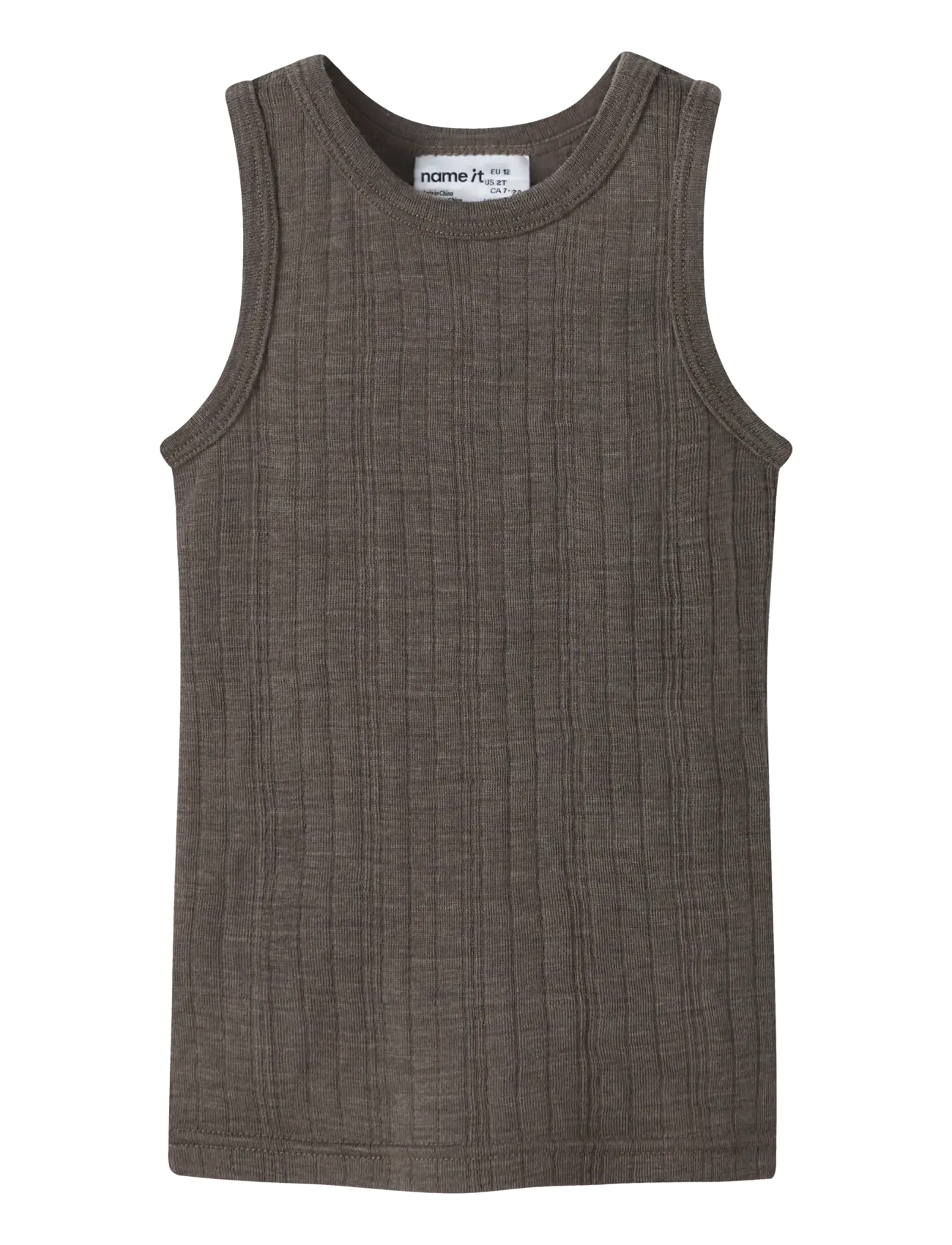 NAME IT Nmmwang Wolle Needle Tank Oberteil Braun - 92 - Kinder