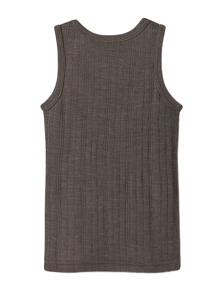 name it - NMMWANG WOOL NEEDLE TANK TOP - morel - 1