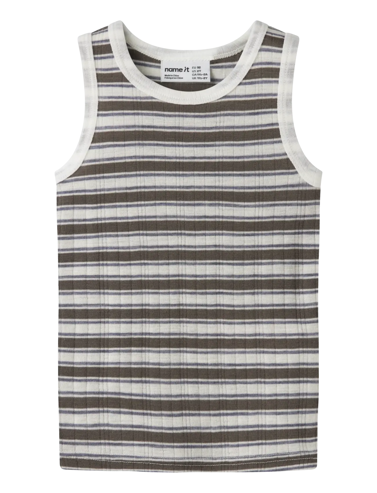 name it Nmmwang Wool Needle Tank Top, 116, T-shirts, Weiß - Sleeveless, Kinder