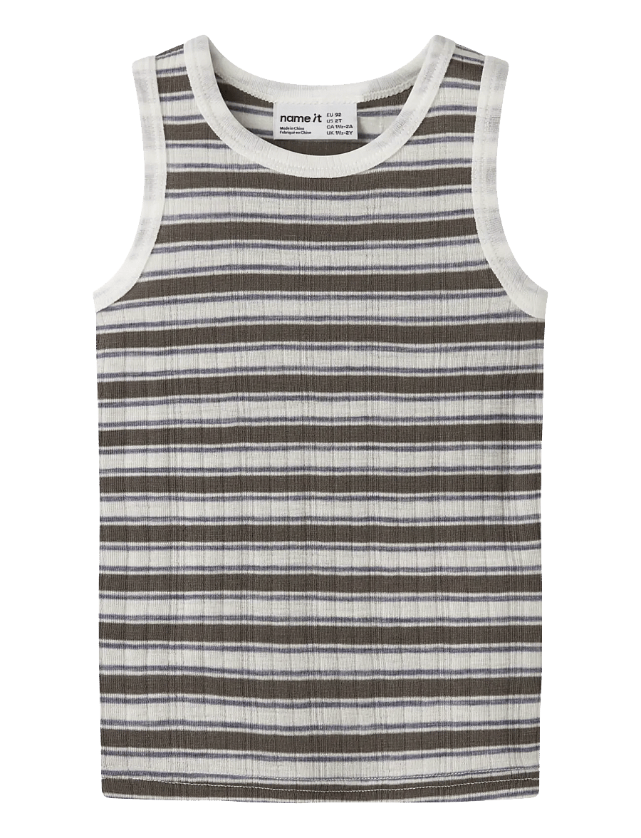 name it - NMMWANG WOOL NEEDLE TANK TOP - tanktops - snow white - 0