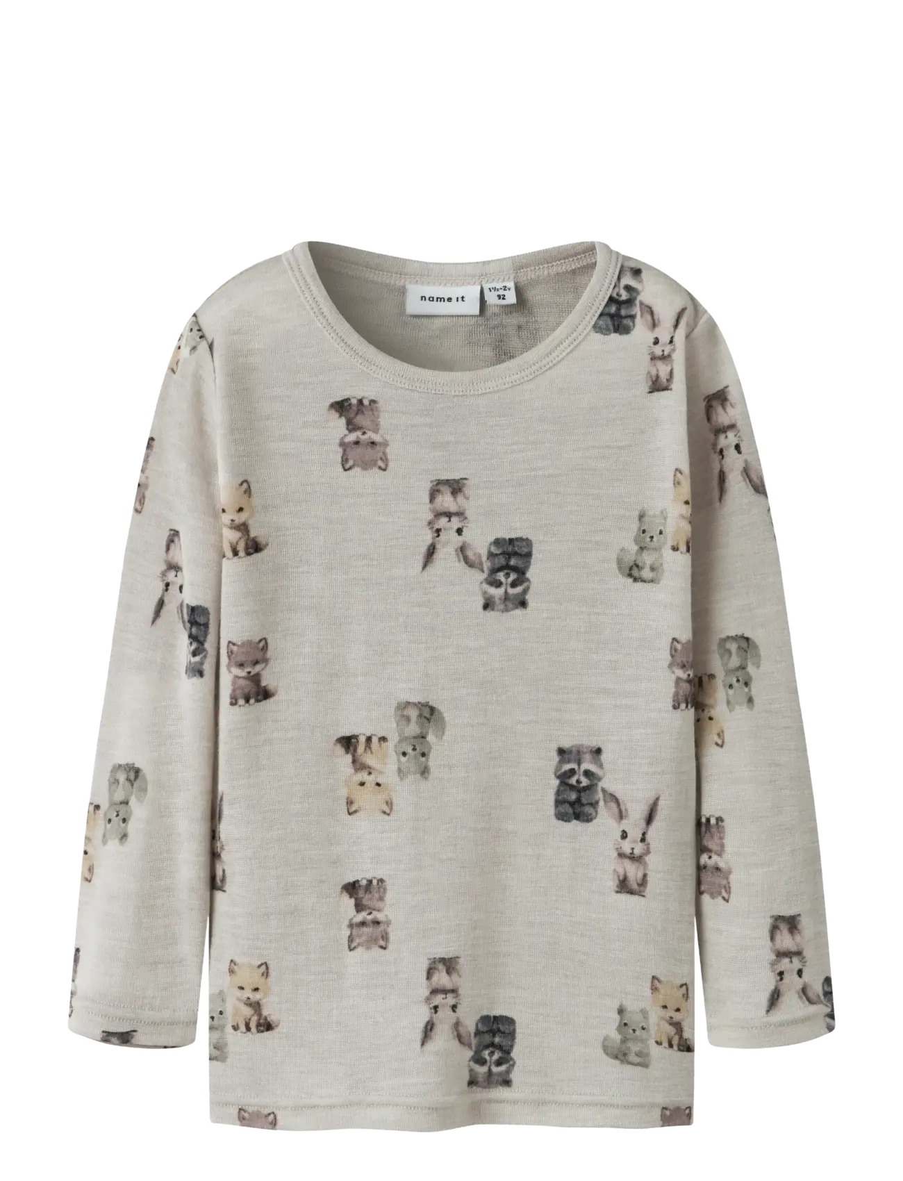 NMMWANG WOOL RIB LS TOP AOP - NACREOUS CLOUD