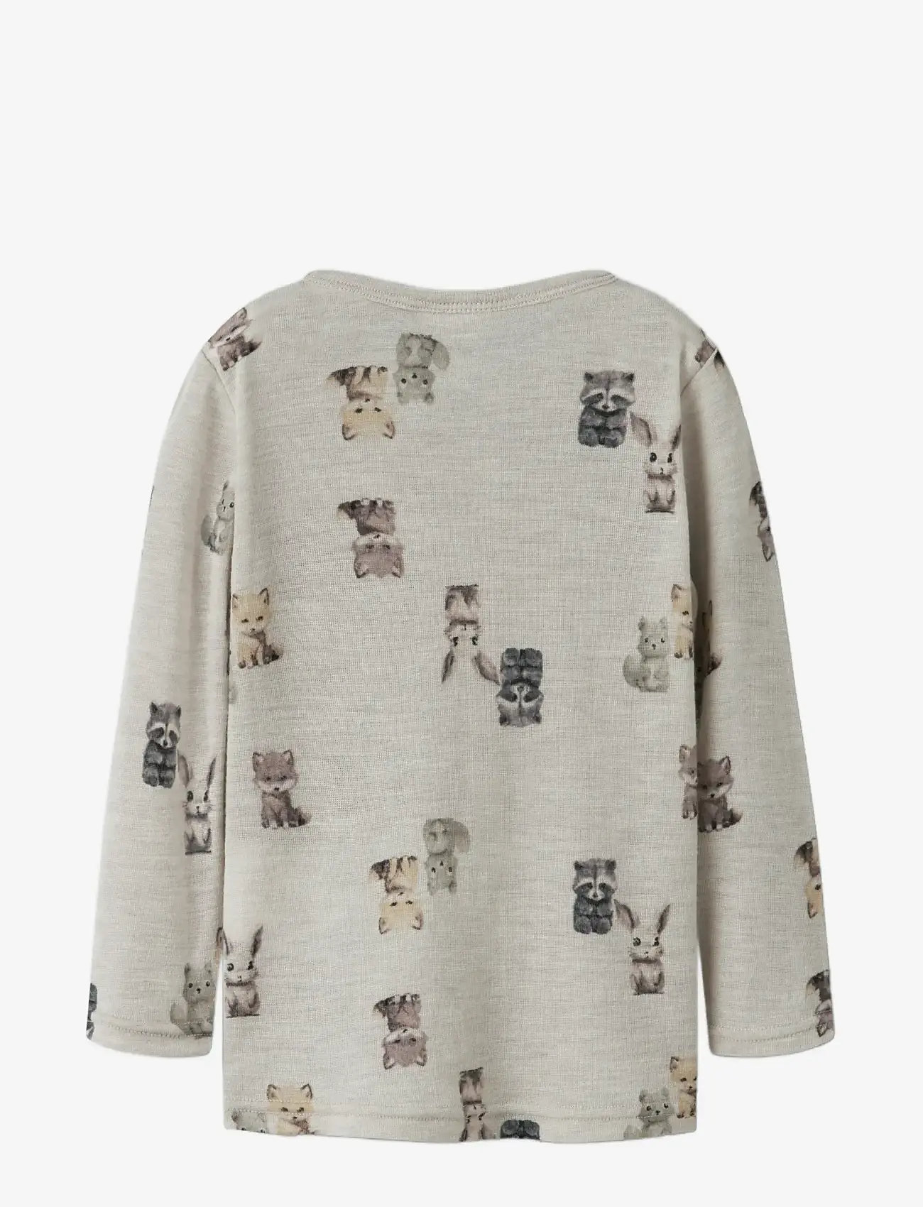 name it - NMMWANG WOOL RIB LS TOP AOP - långärmade t-shirts - nacreous cloud - 1