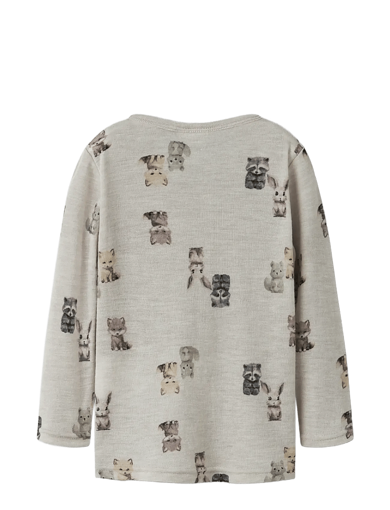 name it - NMMWANG WOOL RIB LS TOP AOP - långärmade t-shirts - nacreous cloud - 1