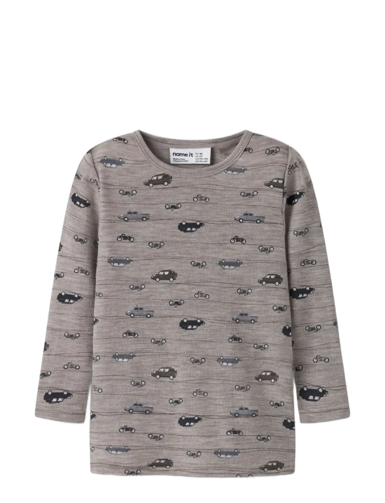 name it - NMMWANG WOOL RIB LS TOP AOP NOOS - satellite - 3