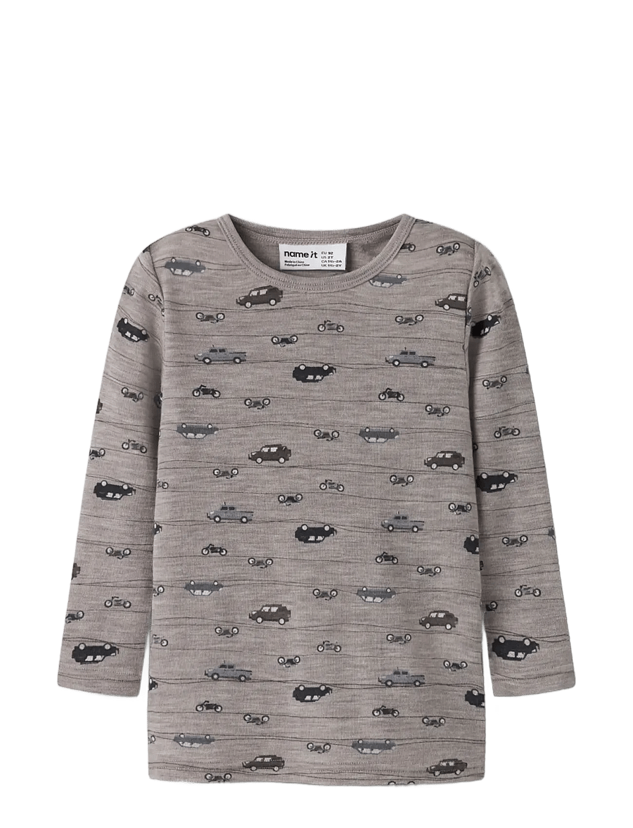 name it - NMMWANG WOOL RIB LS TOP AOP NOOS - satellite - 3