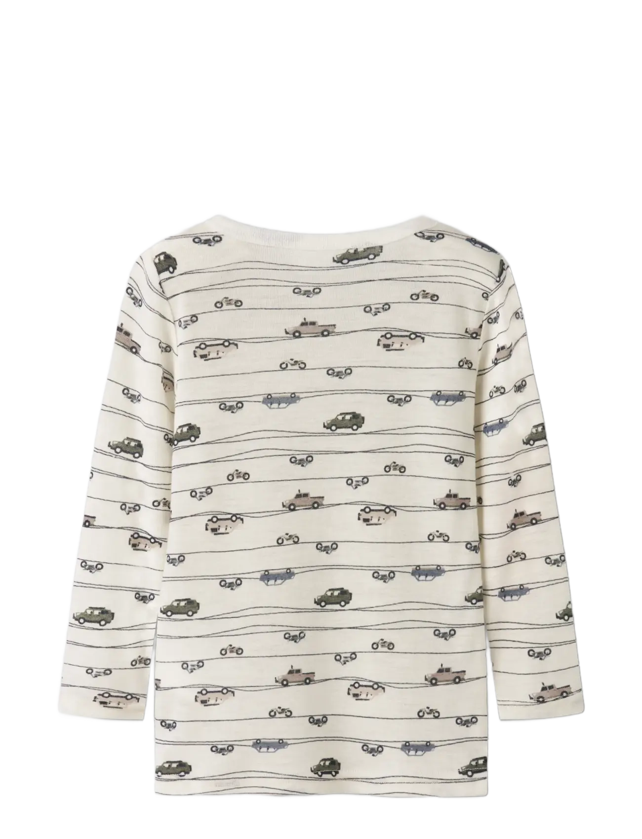 name it - NMMWANG WOOL RIB LS TOP AOP NOOS - pikkade varrukatega t-särgid - snow white - 1