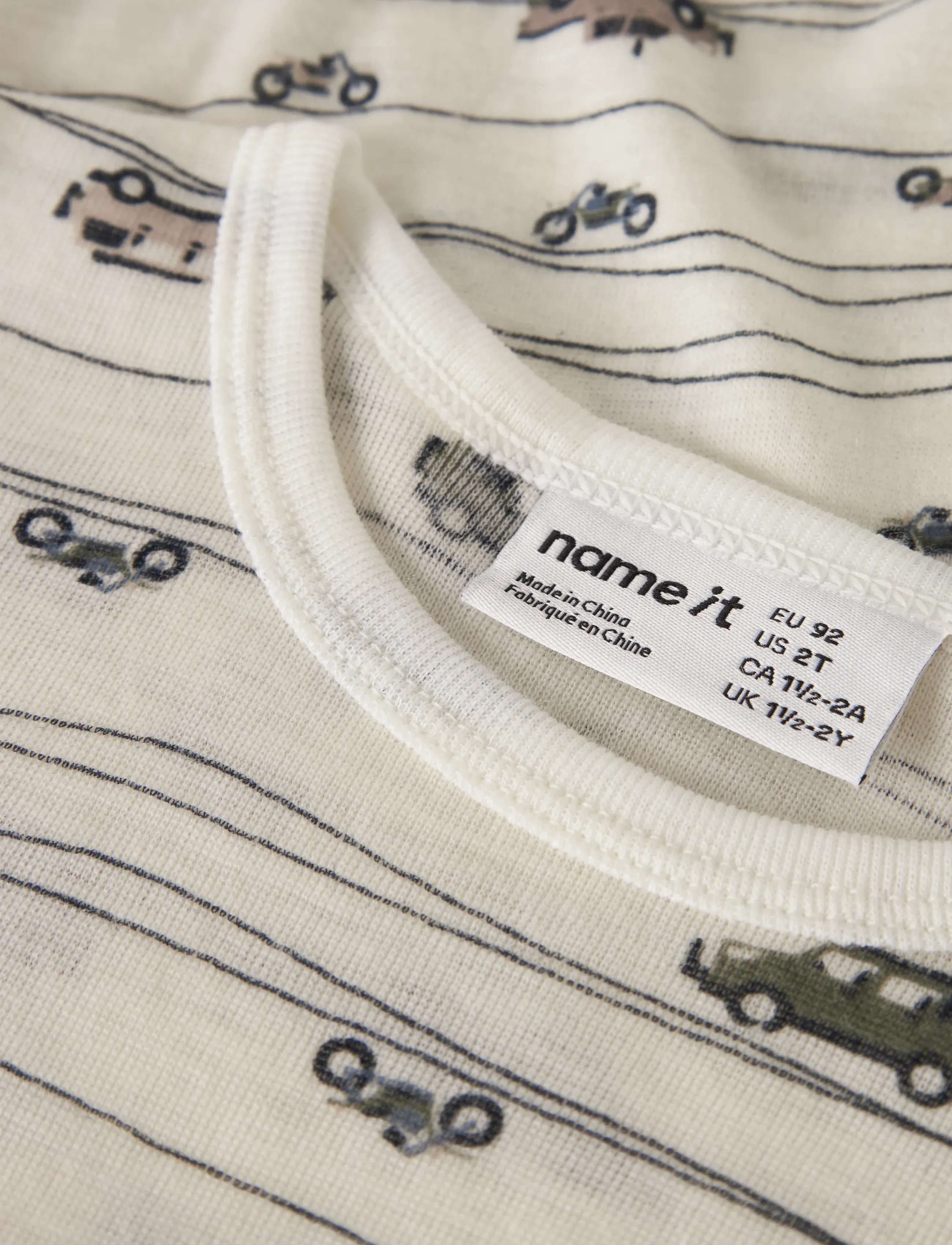 name it - NMMWANG WOOL RIB LS TOP AOP NOOS - pikkade varrukatega t-särgid - snow white - 2