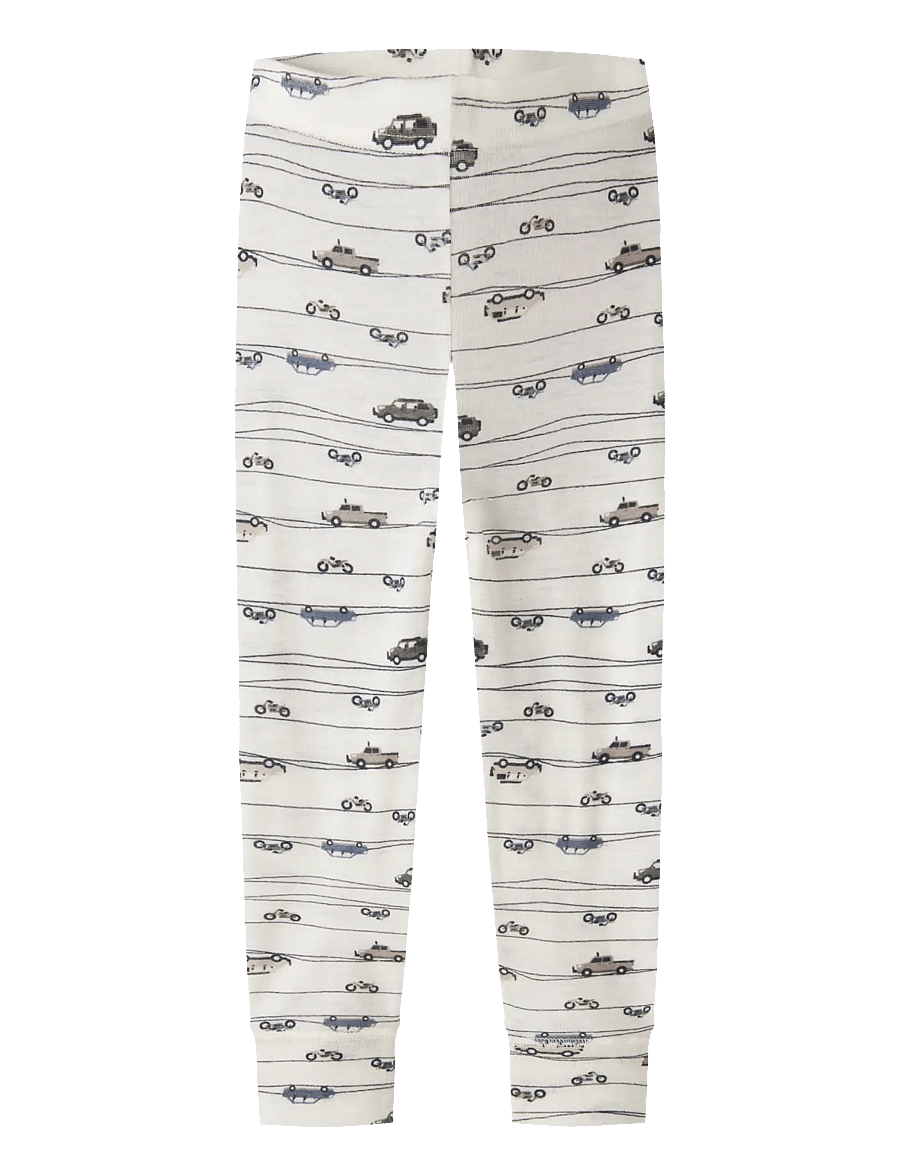 name it - NMMWANG WOOL RIB LONGJOHN AOP NOOS - base layer baby - snow white - 0