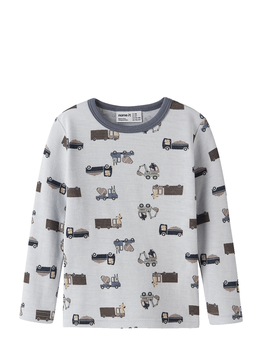 name it - NMMWILLIT WOOL LS TOP - arctic ice - 1