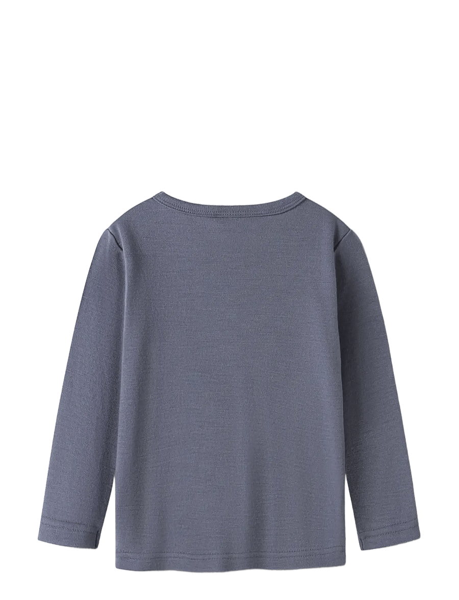 name it - NMMWILLITUS WOOL LS TOP NOOS - langærmede t-shirts - folkstone gray - 1