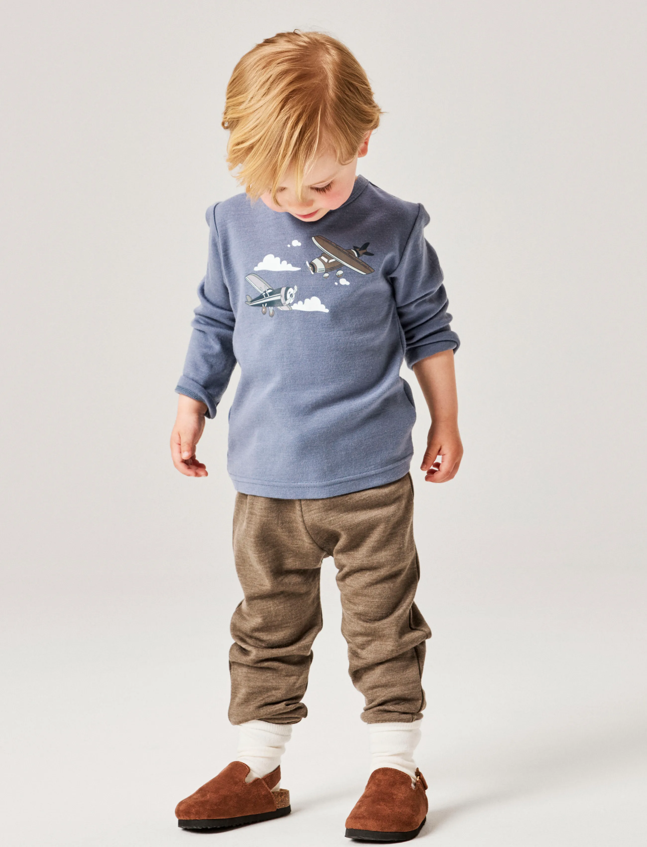 name it - NMMWILLITUS WOOL LS TOP NOOS - langærmede t-shirts - folkstone gray - 2