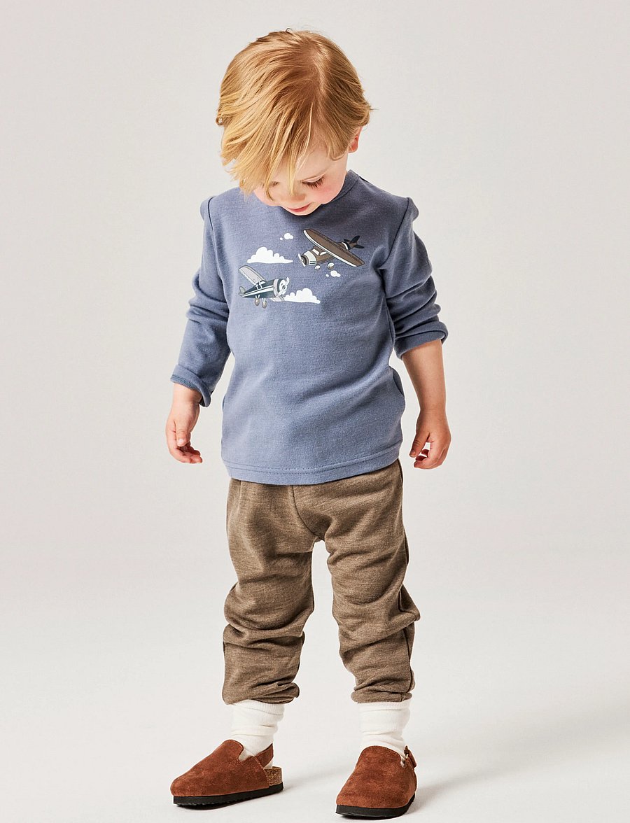 name it - NMMWILLITUS WOOL LS TOP NOOS - langærmede t-shirts - folkstone gray - 2