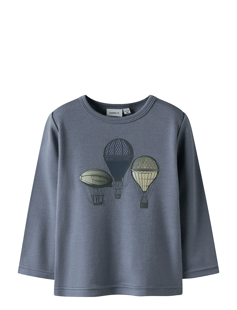 name it - NMMWILLITUS WOOL LS TOP NOOS - langerma t-bolir - folkstone gray - 0