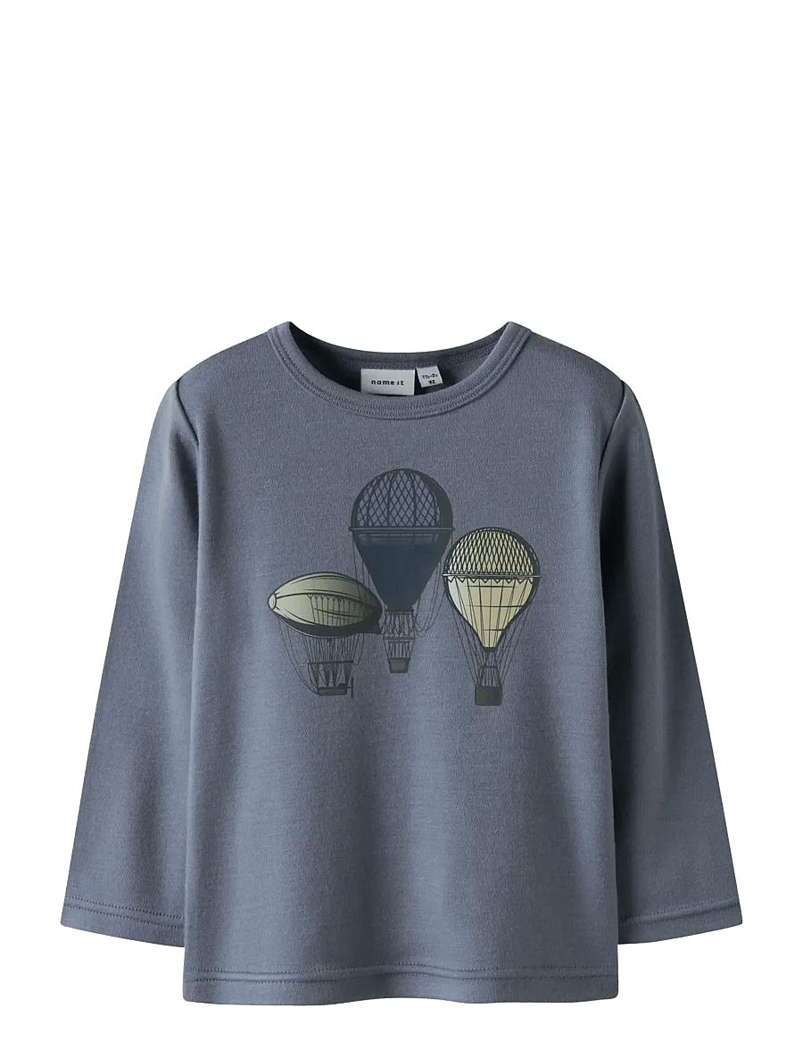 name it - NMMWILLITUS WOOL LS TOP - langærmede t-shirts - folkstone gray - 0