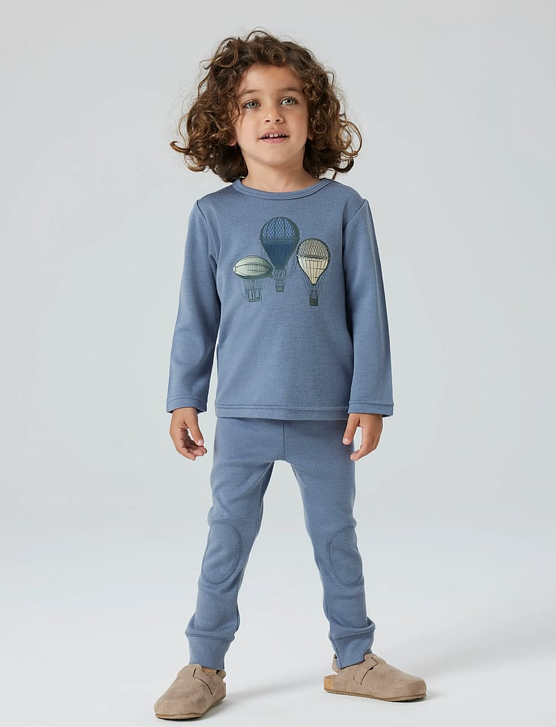 name it - NMMWILLITUS WOOL LS TOP NOOS - langerma t-bolir - folkstone gray - 2