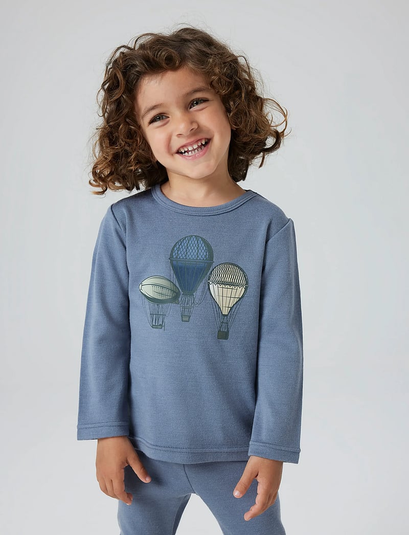 name it - NMMWILLITUS WOOL LS TOP NOOS - langerma t-bolir - folkstone gray - 3