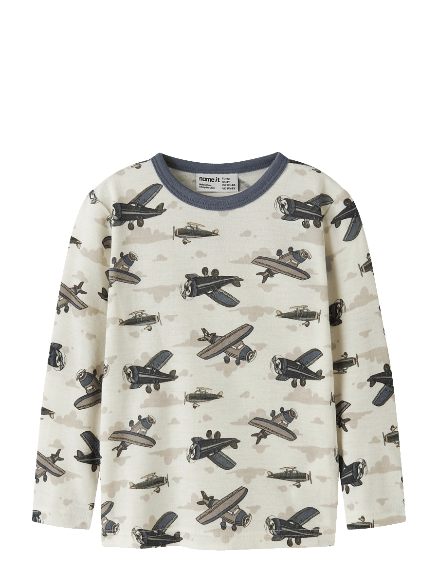 name it - NMMWILLITUS WOOL LS TOP - langärmelig - snow white - 0
