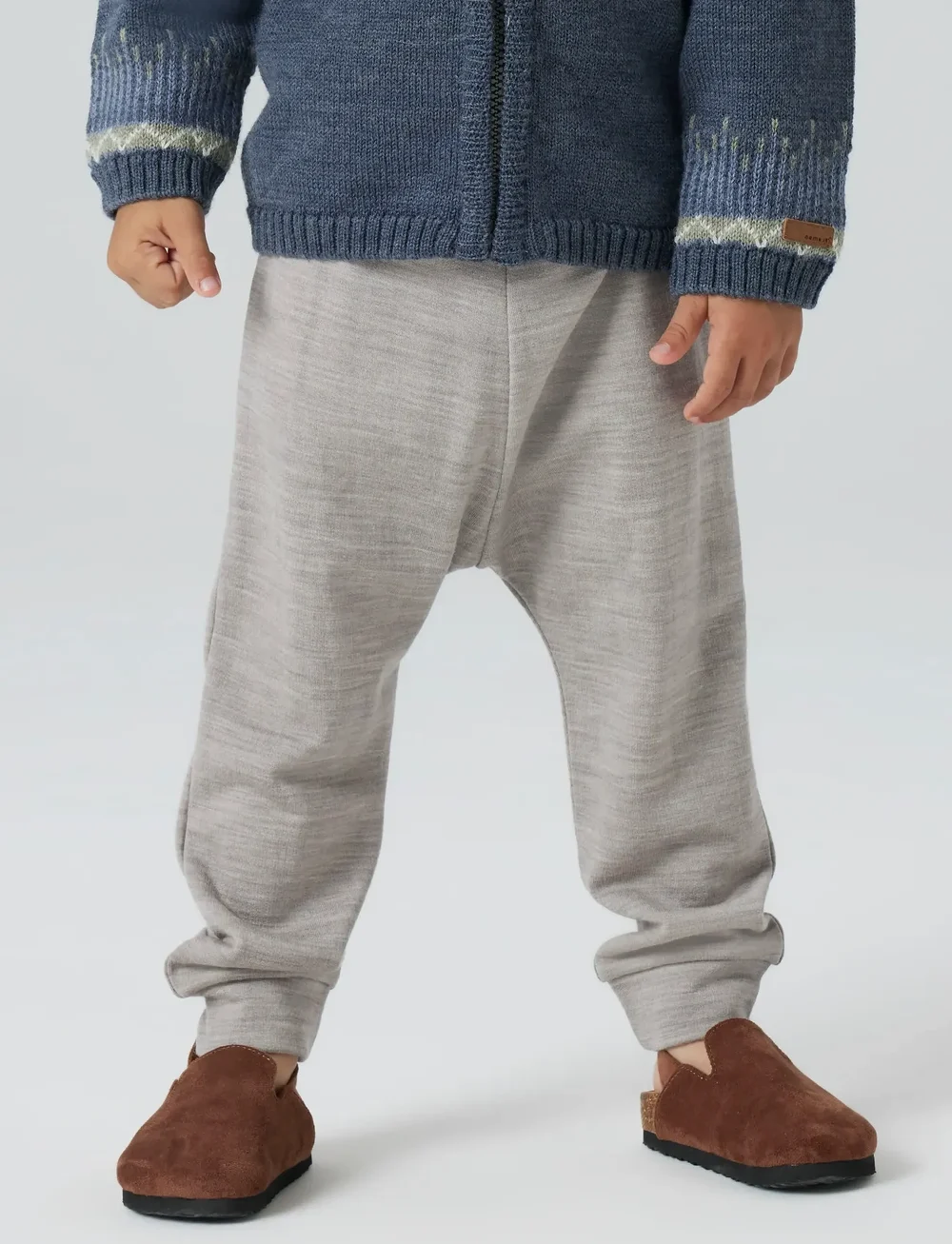 name it - NMMWESSO WOOL SWE PANT - byxor - satellite - 0