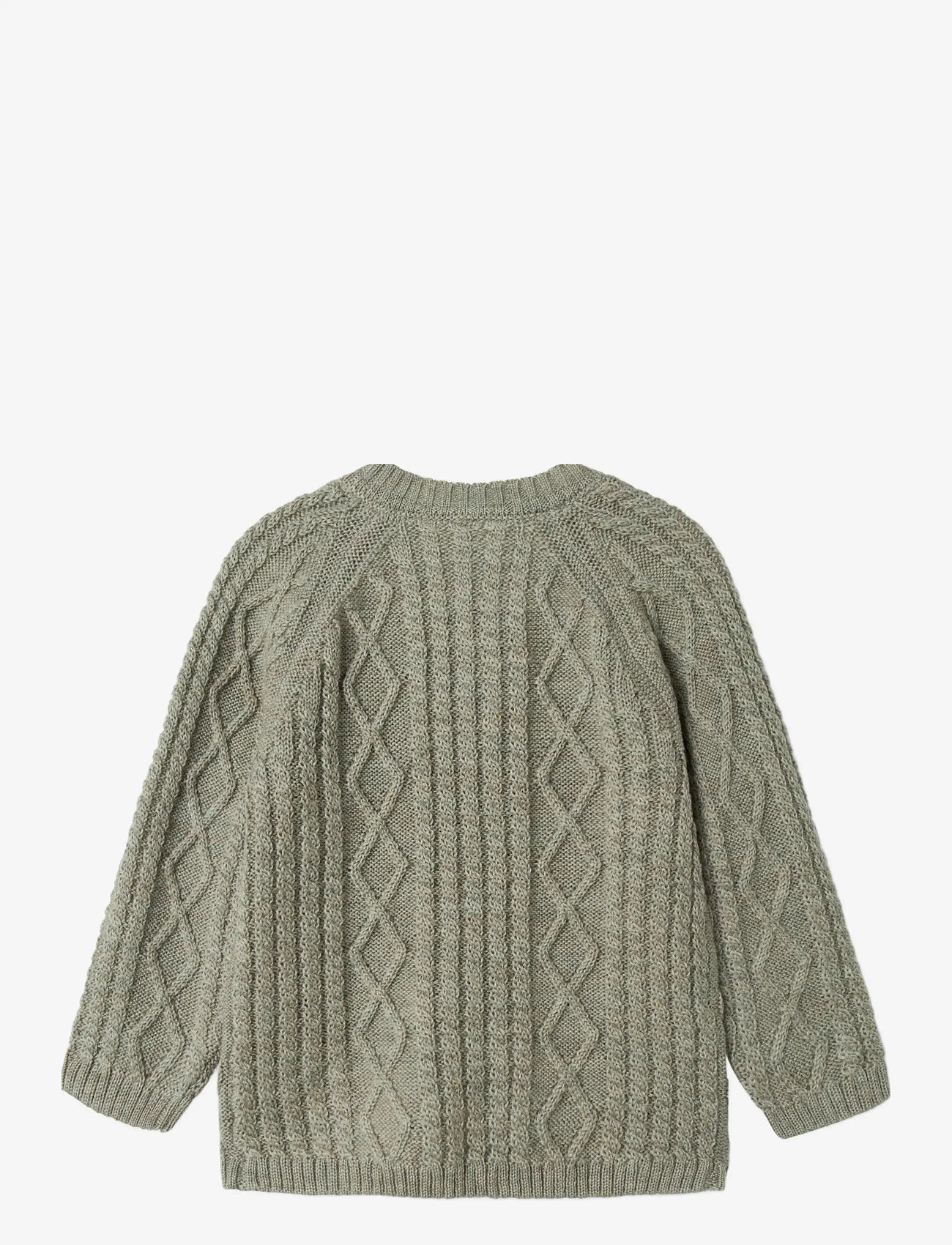 name it - NMMWRILLA WOOL LS KNIT CARD - trøjer - dried sage - 2