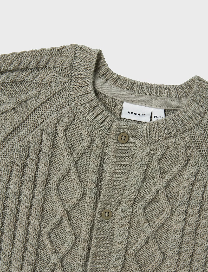 name it - NMMWRILLA WOOL LS KNIT CARD - trøjer - dried sage - 3