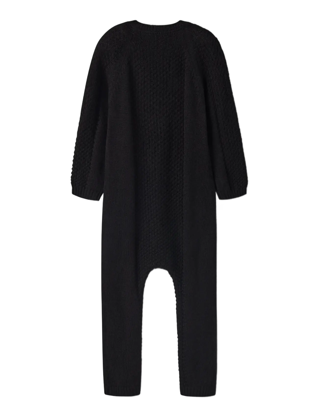 name it - NMMWRILLA WOOL LS KNIT SUIT - jumpsuits - black - 1
