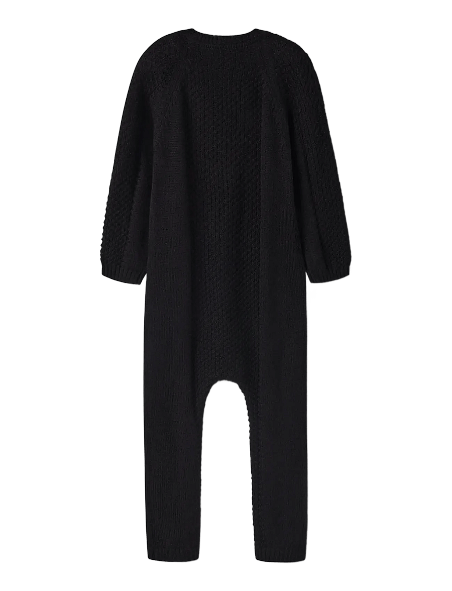 name it - NMMWRILLA WOOL LS KNIT SUIT - jumpsuits - black - 1