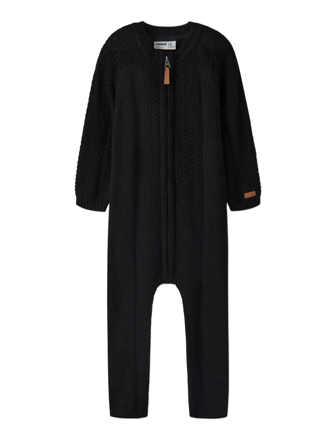 name it - NMMWRILLA WOOL LS KNIT SUIT - jumpsuits - black - 2