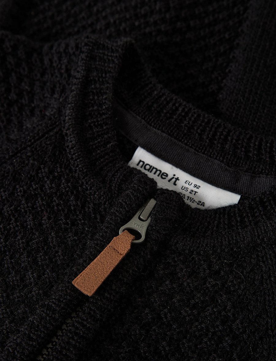 name it - NMMWRILLA WOOL LS KNIT SUIT - jumpsuits - black - 3
