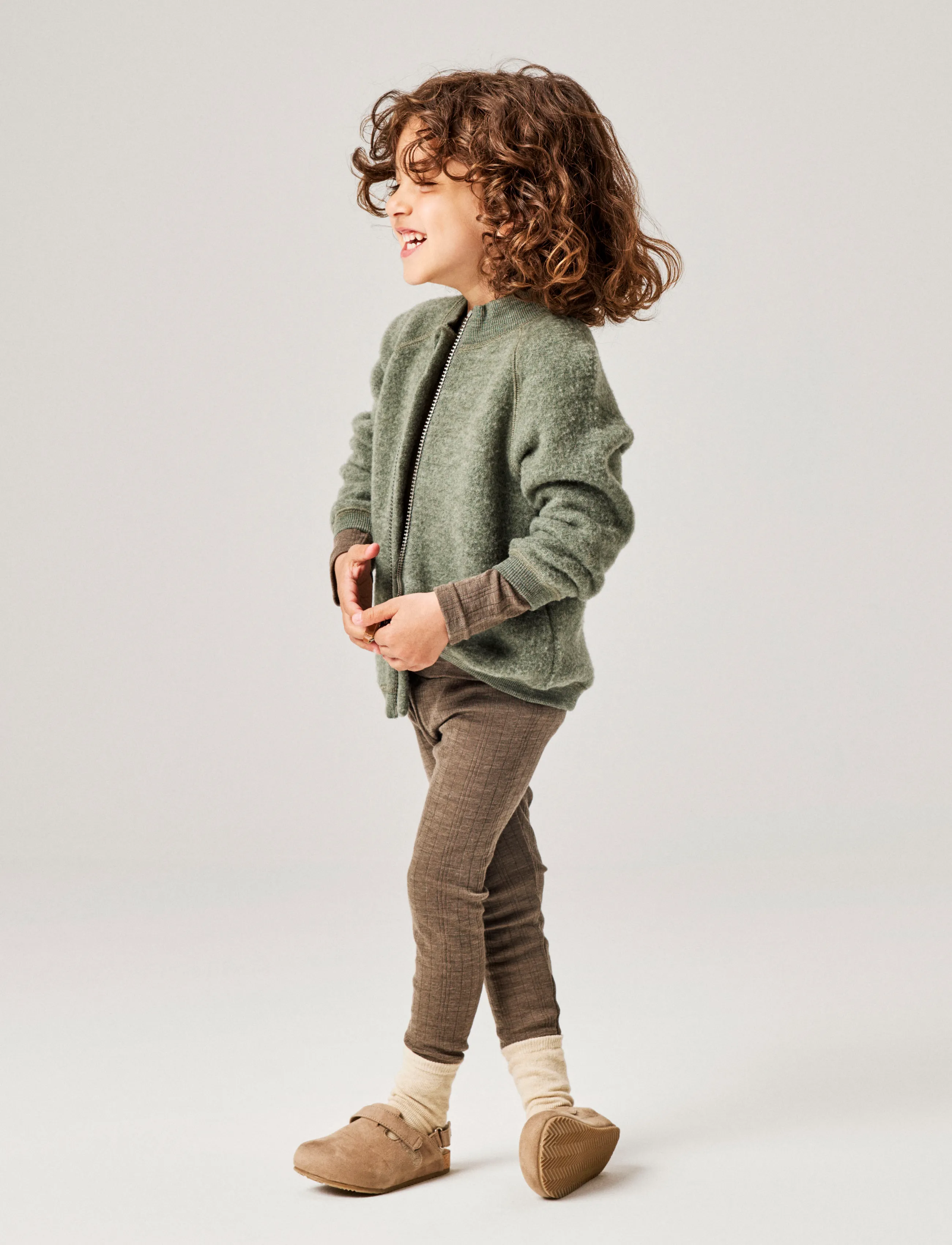 name it - NMMWMINO WOOL BRUSHED LS CARD - mulled basil - 3