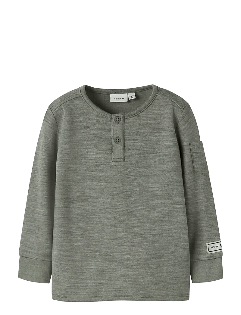 name it - NMMWYLA WO/VI LS TOP - marškinėliai ilgomis rankovėmis - dried sage - 1