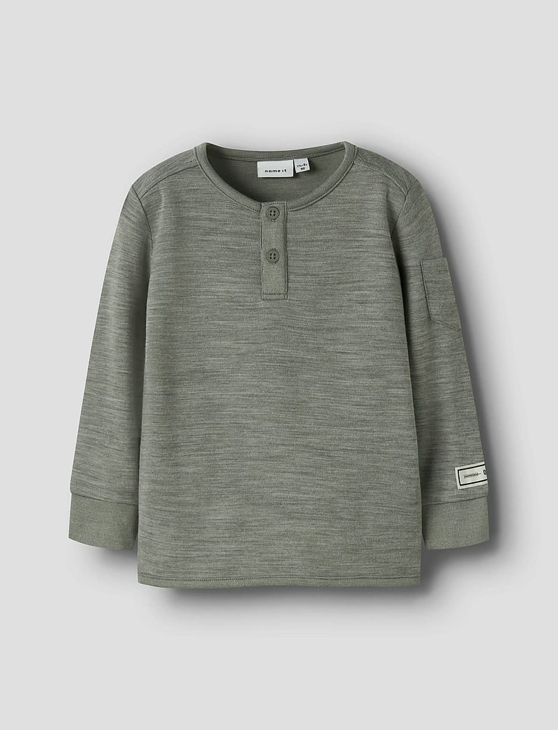 name it - NMMWYLA WO/VI LS TOP - marškinėliai ilgomis rankovėmis - dried sage - 0