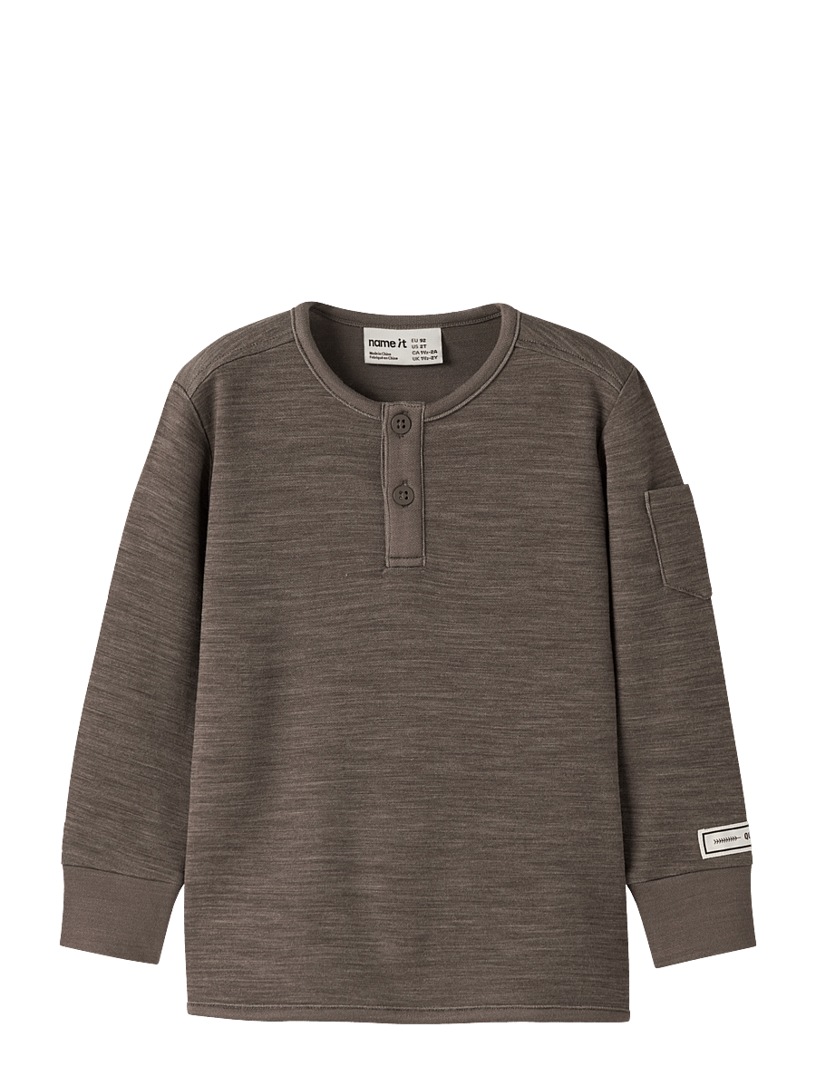 name it - NMMWYLA WO/VI LS TOP - langärmelig - morel - 0