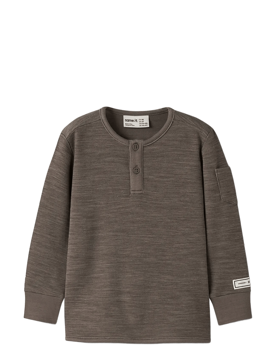name it - NMMWYLA WO/VI LS TOP - langärmelig - morel - 2