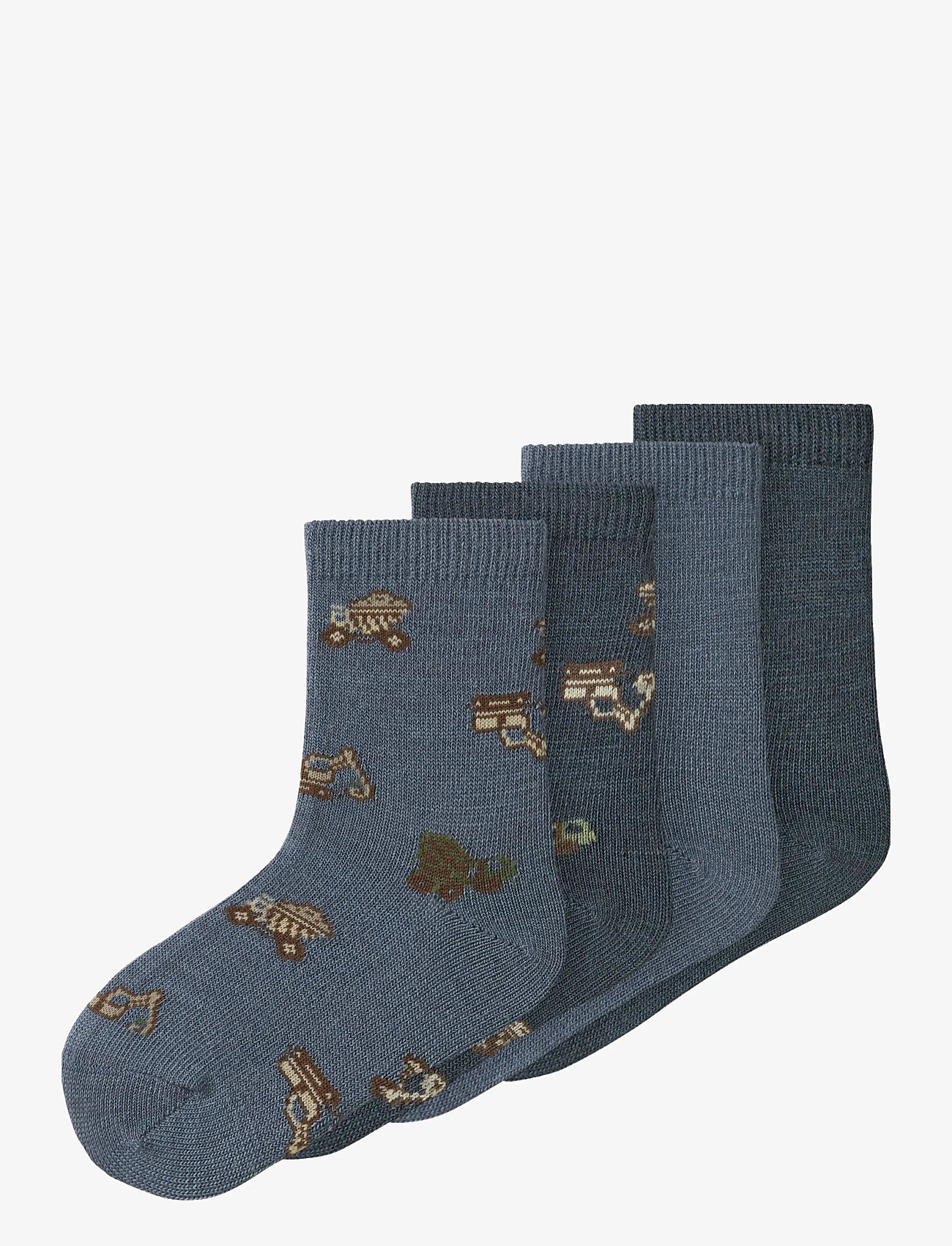 name it NMMWAK WO/BL 4P SOCK - Vinterkollektion - FOLKSTONE GRAY / blue